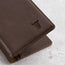 Close up of the Dark Brown Long Bifold Leather Wallet