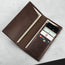 Card slots inside of the Dark Brown Long Bifold Leather Wallet