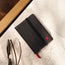 Front of the Black Leather (with Red Stitching) Passport Holder