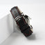 Luxury Black with Red Stitching Leather Watch Strap