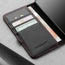 Card slots on the inside of the Black Leather with Red Stitching Phone Case for Samsung Galaxy S22 Plus
