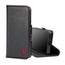 Black Leather with Red Stitching Phone Case for Samsung Galaxy S22 Plus
