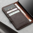 Card slots on the inside of the Dark Brown Leather Phone Case for Samsung Galaxy S22