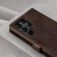 Camera cutout on the Dark Brown Leather Case for Samsung Galaxy S22 Ultra