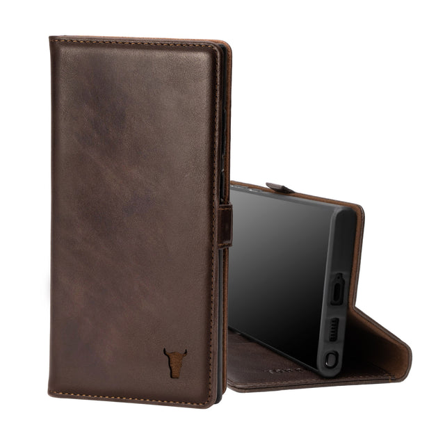 Dark Brown Leather Case for Samsung Galaxy S22 Ultra