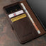Card storage slots in the Dark Brown Leather Case for Galaxy S23