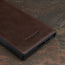Back of the Dark Brown Leather Bumper Case for Galaxy S23 Ultra