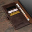 Card storage slots in the Dark Brown Leather Case for Galaxy S23 Ultra