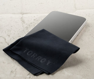 Small Microfibre Cleaning Cloth resting on top of a phone