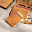 Detachable card corder included in the Tan Leather Solo Travel Wallet