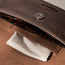 Inside pocket in the Dark Brown Leather Sunglasses Case