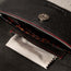 Small inner pocket inside the Black with Red Stitching Leather Sunglasses Case